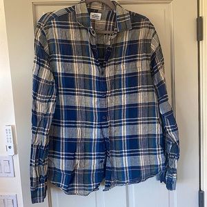 Chambray Mens Summer linen button down shirt